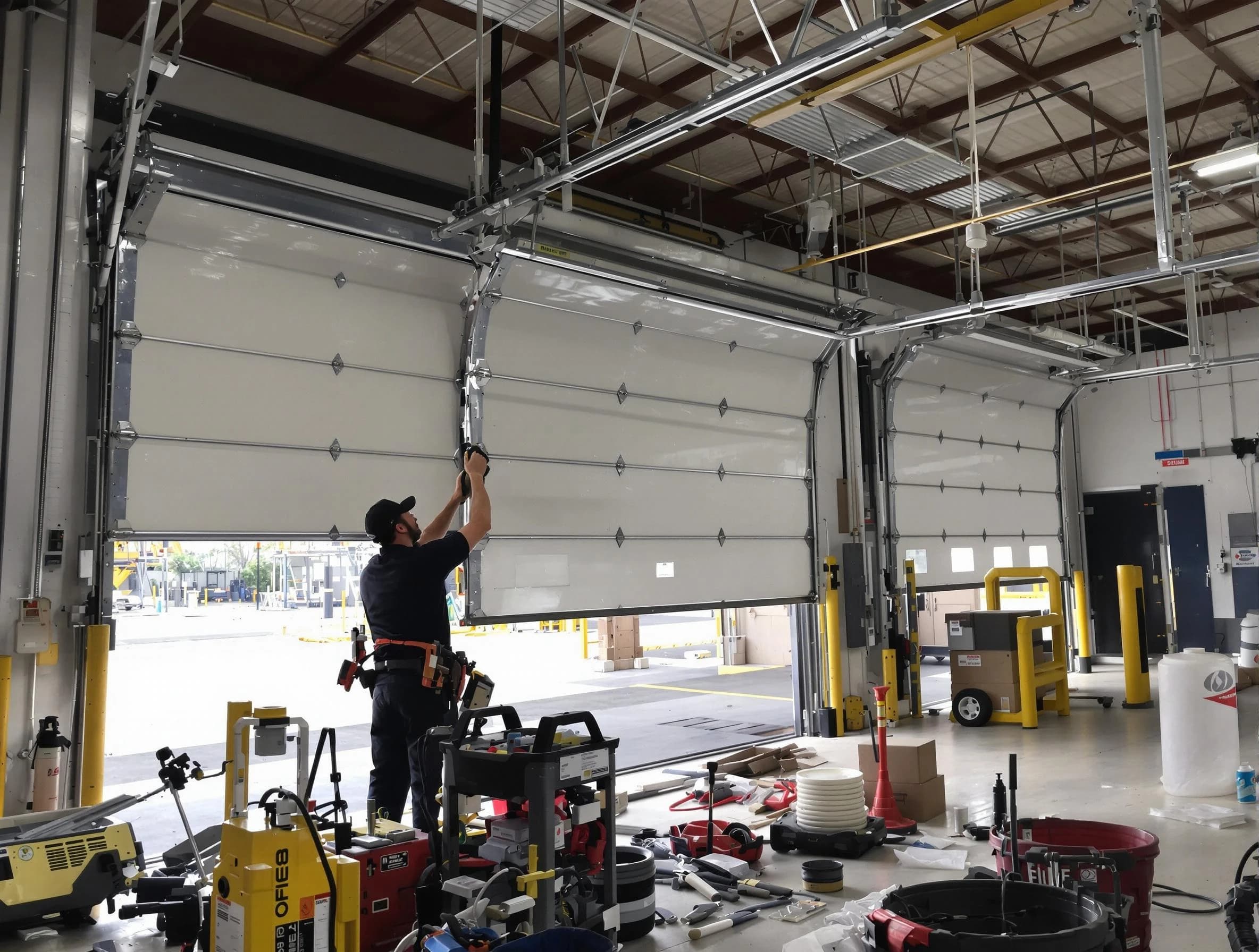 Plainfield Garage Door Repair technician performing commercial garage door repair in Plainfield