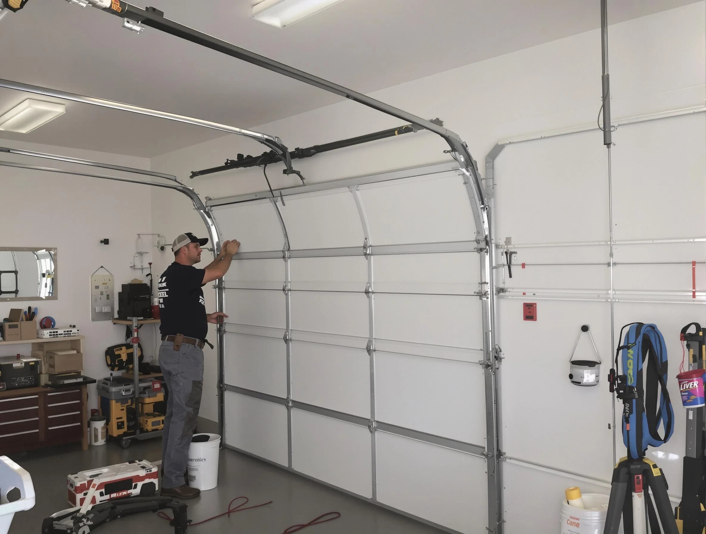 Plainfield Garage Door Repair team installing new garage door in Plainfield