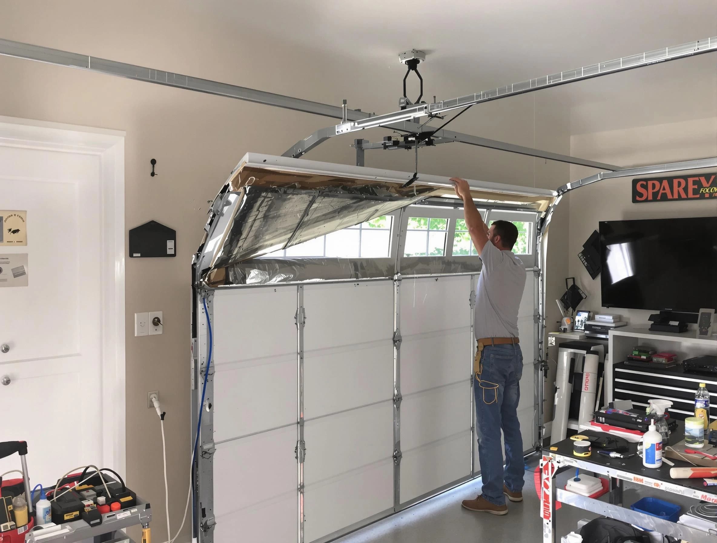 Garage door section replacement by Plainfield Garage Door Repair in Plainfield