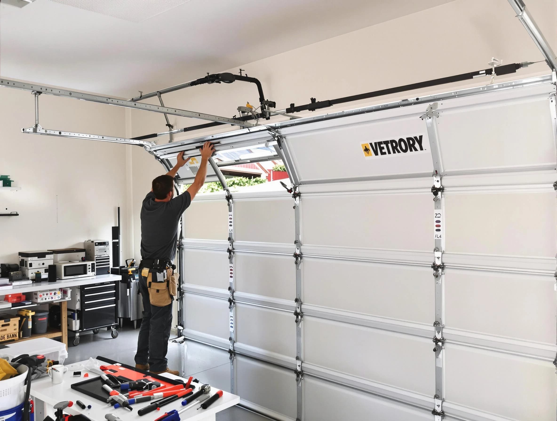 Plainfield Garage Door Repair technician performing section replacement in Plainfield