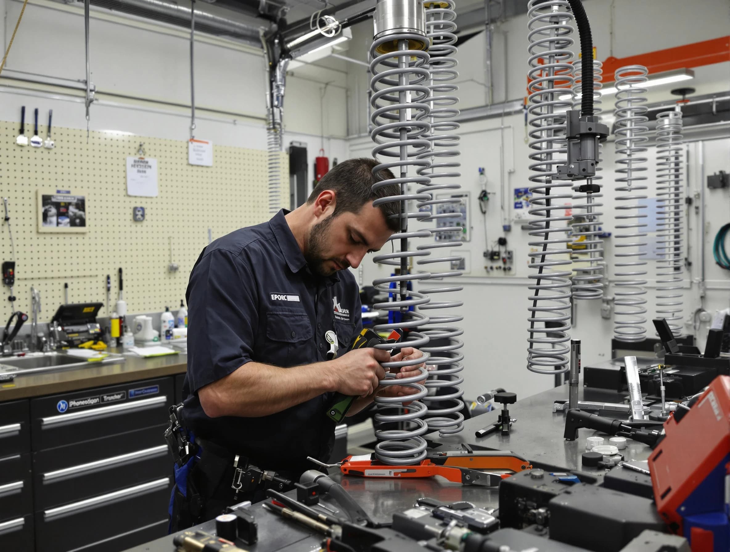 Plainfield Garage Door Repair technician performing spring repair in Plainfield